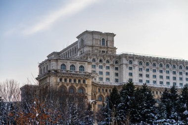 Palace of the Parliament, Bucharest, Romania - winter scene