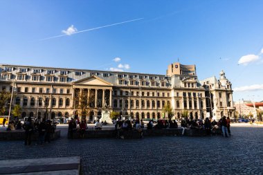 Bucharest University from the University square in Bucharest, Romania, 2023