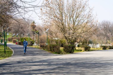 Beautiful city park and people having fun in Bucharest, Romania, 2023
