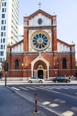 Detail of St. Joseph Catholic Cathedral or Catedrala Sf. Iosif in Bucharest, Romania