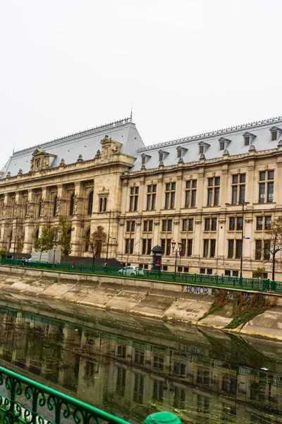 Historic building architecture in Bucharest, Romania, 2022