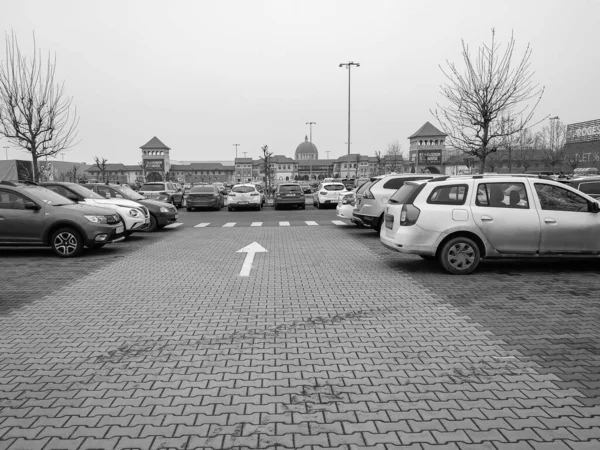 Automobilová Doprava Znečištění Dopravní Zácpa Města Centru Bukurešti Rumunsko 2023 — Stock fotografie