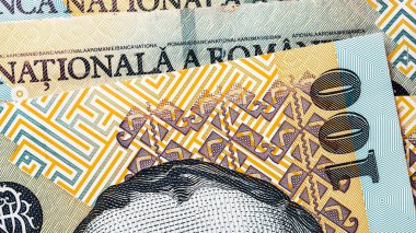 Romanya LEI Para Birimi Banknotu. RON Para Avrupa Para Birimi