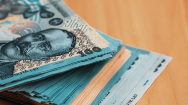 Romanya LEI Para Birimi Banknotu. RON Para Avrupa Para Birimi