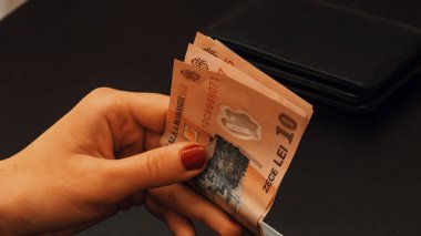 Romanya LEI Para Birimi Banknotu. RON Para Avrupa Para Birimi