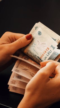 Romanya LEI Para Birimi Banknotu. RON Para Avrupa Para Birimi