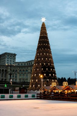 People at Bucharest Christmas Market in downtown Bucharest, Romania, 2022