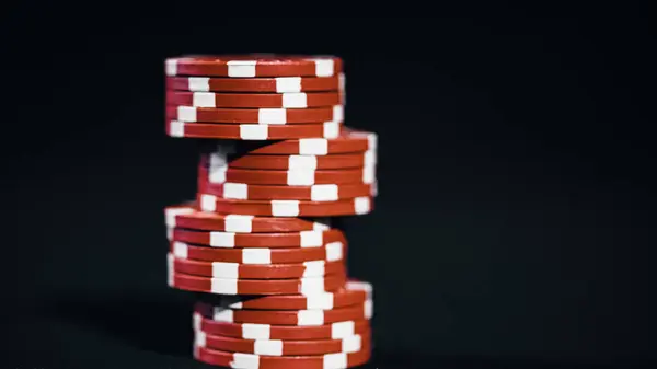 Стек Покерних Чіпів Висококласних Ігор Казино — стокове фото
