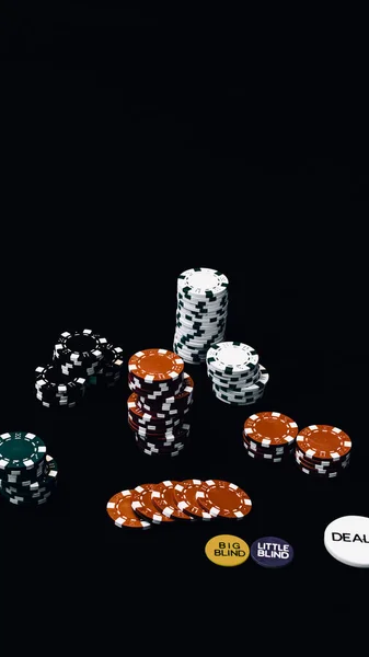 Stack Pokermarker För High Stakes Kasinospel — Stockfoto