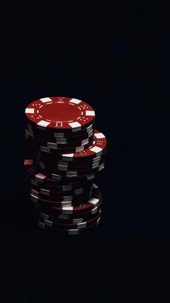 Stack Póker Zseton Nagy Tétes Kaszinó Játékok — Stock Fotó