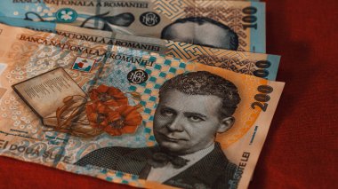 Romanya LEI Para Birimi Banknotu. RON Para Avrupa Para Birimi
