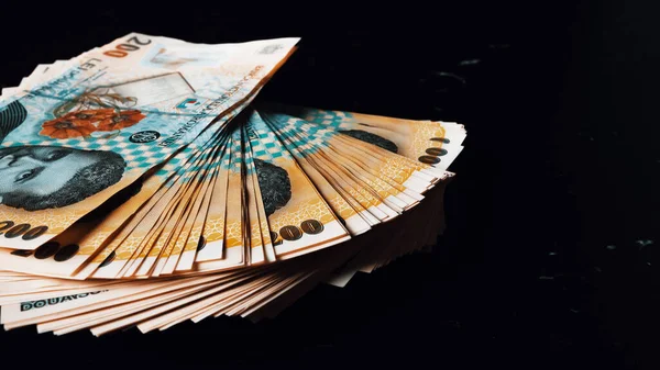 Banconota Lei Rumena Moneta Europea Ron Money — Foto Stock
