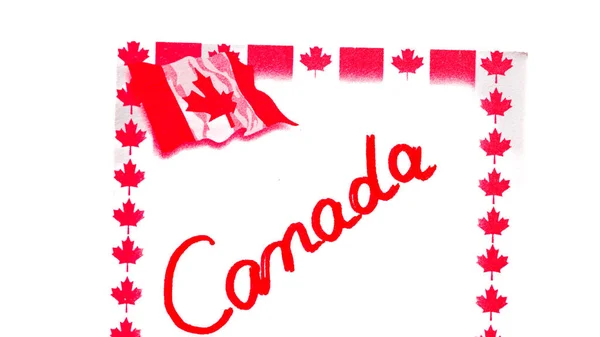 Kanada Handschrift Auf Papier Mit Kanadischer Flagge Schreiben Von Text — Stockfoto