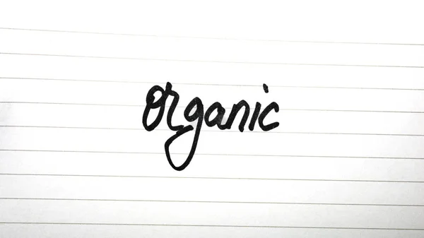 Psaní Organické Bílém Štítku Bílém Pozadí — Stock fotografie