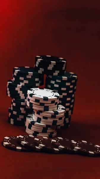 Pila Chip Poker Giochi Casinò Alta Posta Gioco — Foto Stock