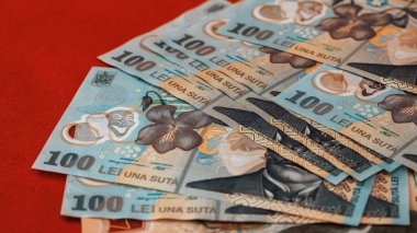 Romanya LEI Para Birimi Banknotu. RON Para Avrupa Para Birimi