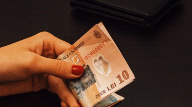 Romanya LEI Para Birimi Banknotu. RON Para Avrupa Para Birimi