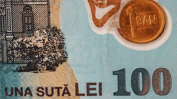 Rumunská Bankovka Měny Lei Ron Money Evropská Měna — Stock fotografie