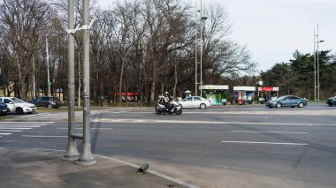 Tampon Tamponu - Romanya 'nın Bükreş kentinde yoğun trafik yoğunluğu, 2023