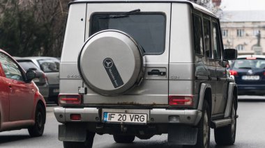 Tampon Tamponu - Romanya 'nın Bükreş kentinde yoğun trafik yoğunluğu, 2023