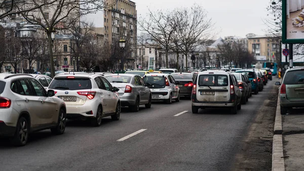 Bumper Bumper Urban Traffic Congestion Peak Hour Bucharest Romania 2023 — Stock Photo, Image