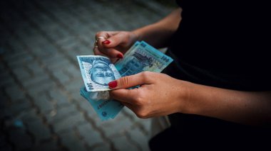 Romanya LEI Para Birimi Banknotu. RON Para Avrupa Para Birimi