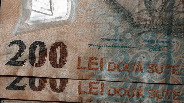 Rumänsk Lei Sedel Ron Pengar Europeisk Valuta — Stockfoto