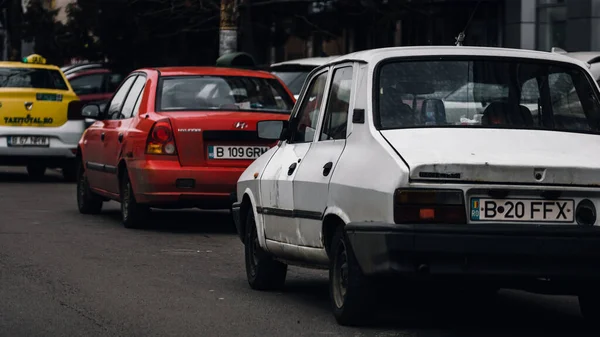 Congestione Del Traffico Urbano Durante Ore Punta Bucarest Romania — Foto Stock
