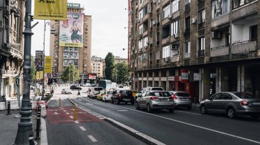 Tampon Tamponu - Romanya 'nın Bükreş kentinde yoğun trafik yoğunluğu, 2023