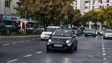 Tampon Tamponu - Romanya 'nın Bükreş kentinde yoğun trafik yoğunluğu, 2023