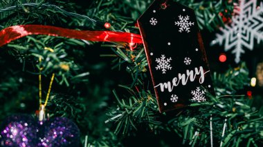 Noel süsleri. Renkli Noel ışıkları arka planı