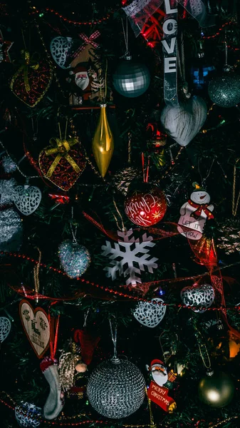 Новорічні Прикраси Барвистий Фон Різдвяних Вогнів — стокове фото