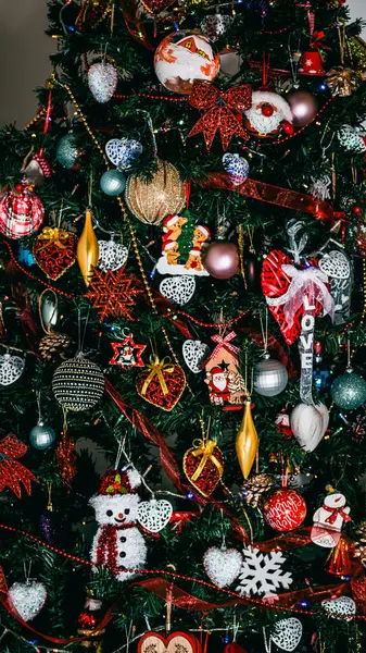 Decoraciones Navideñas Fondo Colorido Luces Navidad — Foto de Stock