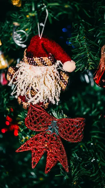 Χριστουγεννιάτικα Στολίδια Πολύχρωμα Φώτα Χριστουγέννων Φόντο — Φωτογραφία Αρχείου