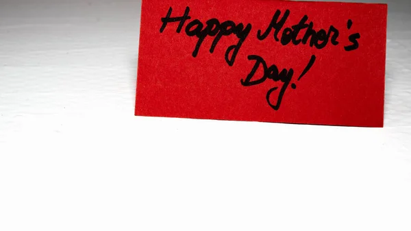 Feliz Dia Mãe Escrevendo Texto Amor Para Mãe Papel Etiqueta — Fotografia de Stock