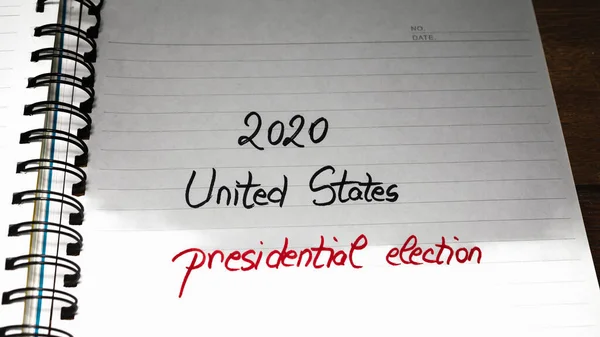 2020 Єднує Держави Президентські Вибори Рукописний Текст Папері Політичне Повідомлення — стокове фото