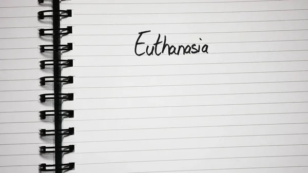 Euthanasia Handwriting Text Paper Office Agenda Copy Space — Stok fotoğraf