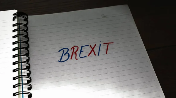 Brexit Січня 2020 Рукописний Текст Папері Політичне Повідомлення Політичний Текст — стокове фото