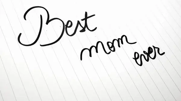 Best Mom Ever Writing Love Text Mother Paper Label Tag — 스톡 사진