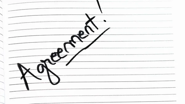 Agreement Handwriting Text Page Office Agenda Copy Space — Stock Photo, Image
