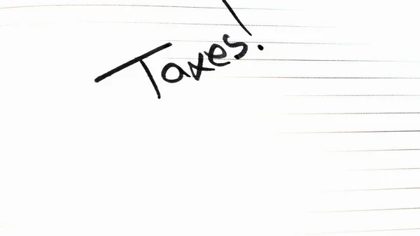 Handwriting Text Taxes Page Office Agenda Copy Space — Stock Photo, Image