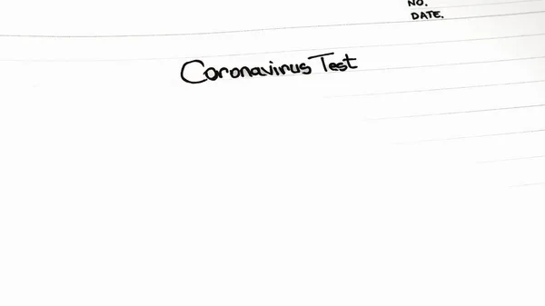 Coronavirus Test Handwriting Text Paper Office Agenda Copy Space — 스톡 사진