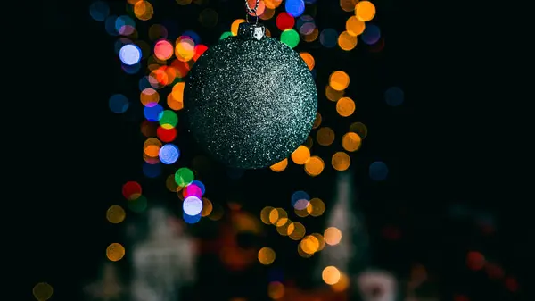 Christmas Decorations Colorful Christmas Lights Background — Stock Photo, Image