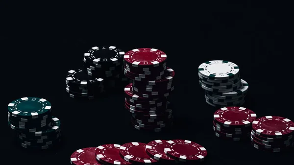 Pila Chip Poker Giochi Casinò Alta Posta Gioco — Foto Stock