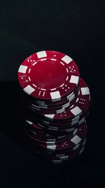 Pila Fichas Póquer Para Juegos Casino Altas Apuestas —  Fotos de Stock