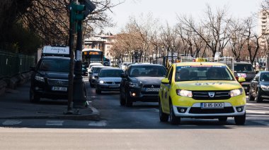Tampon Tamponu - Romanya 'nın Bükreş kentinde yoğun trafik yoğunluğu, 2023
