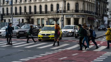 Tampon Tamponu - Romanya 'nın Bükreş kentinde yoğun trafik yoğunluğu, 2023