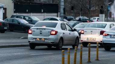 Tampon Tamponu - Romanya 'nın Bükreş kentinde yoğun trafik yoğunluğu, 2023