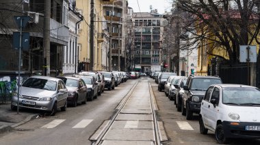 Tampon Tamponu - Romanya 'nın Bükreş kentinde yoğun trafik yoğunluğu, 2023