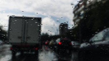 Tampon Tamponu - Romanya 'nın Bükreş kentinde yoğun trafik yoğunluğu, 2023